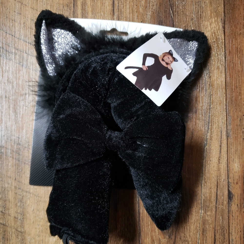Black Cat Ears and Tail & Bow Tie
